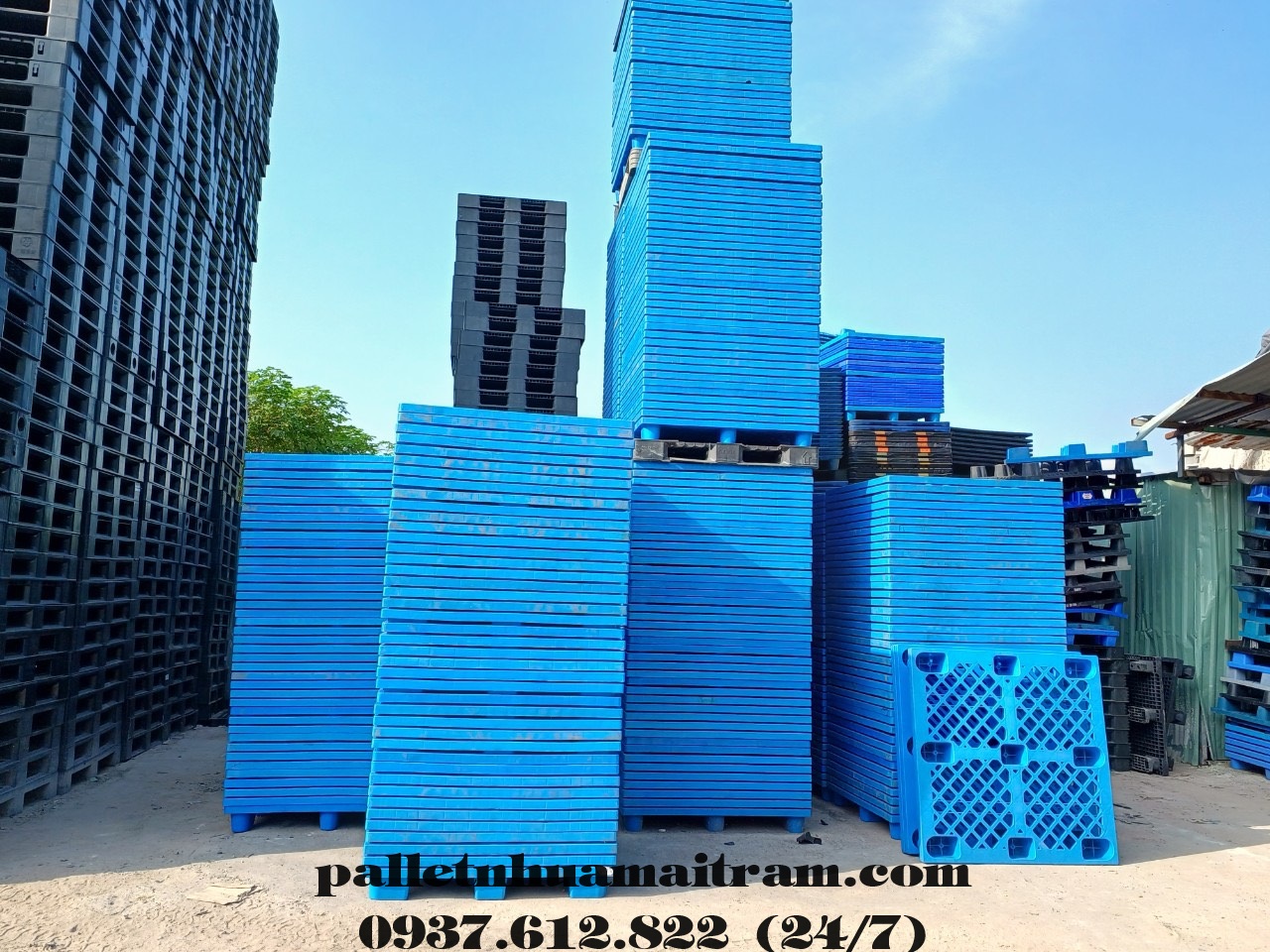 Giá pallet nhựa cũ siêu rẻ, giao hàng miễn phí