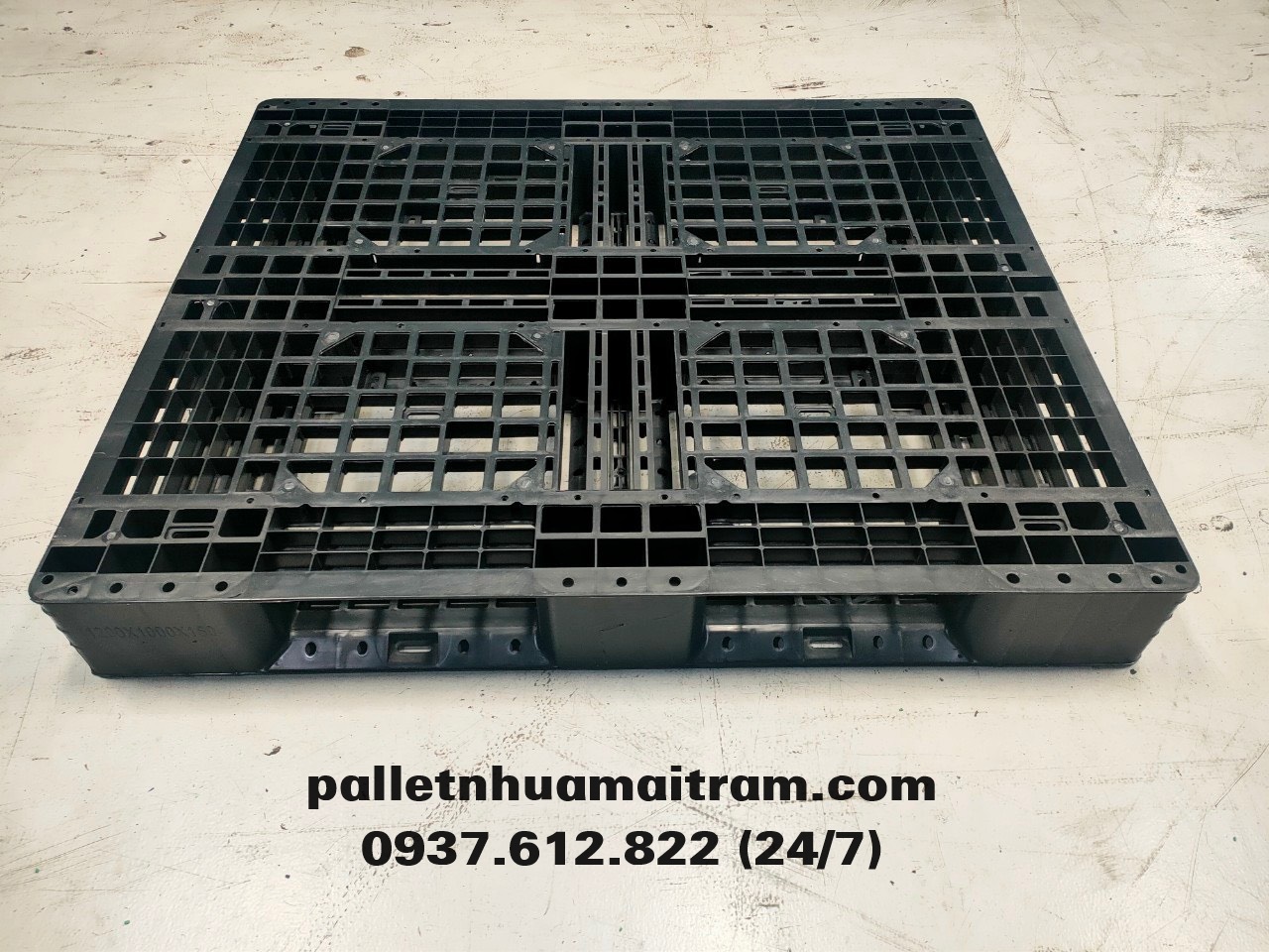 Pallet nhựa mới kích thước 1200x1000x150mm màu đen