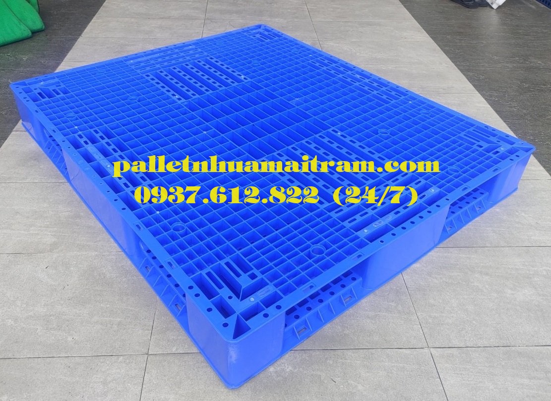 Pallet nhựa hai mặt mới kích thước 1100x1300x150mm