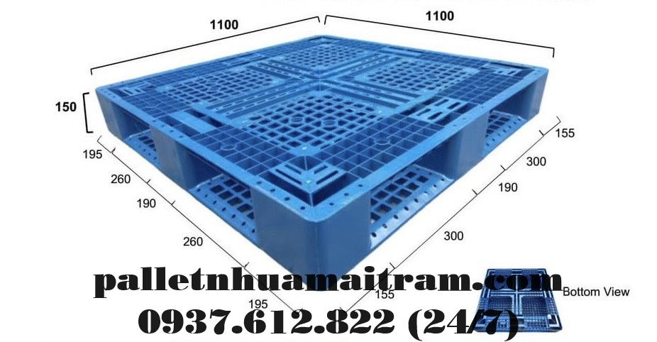 Pallet nhựa mới kích thước 1100x1100x150mm