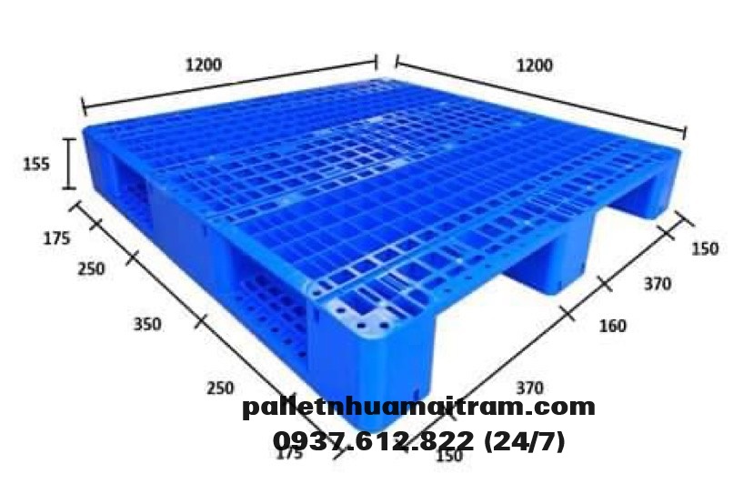 Pallet nhựa mới kích thước 1200x1200x155mm