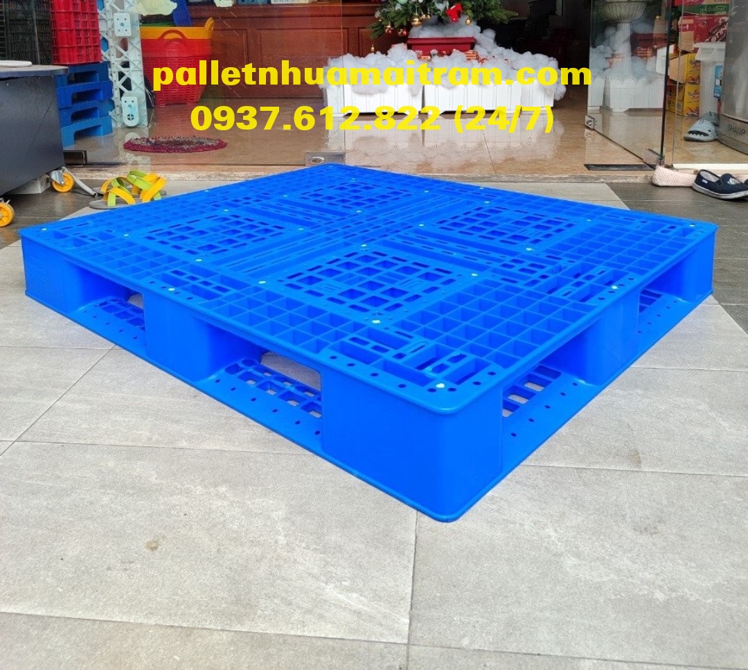 Pallet nhựa mới kích thước 1200x1000x150mm xanh nguyên sinh