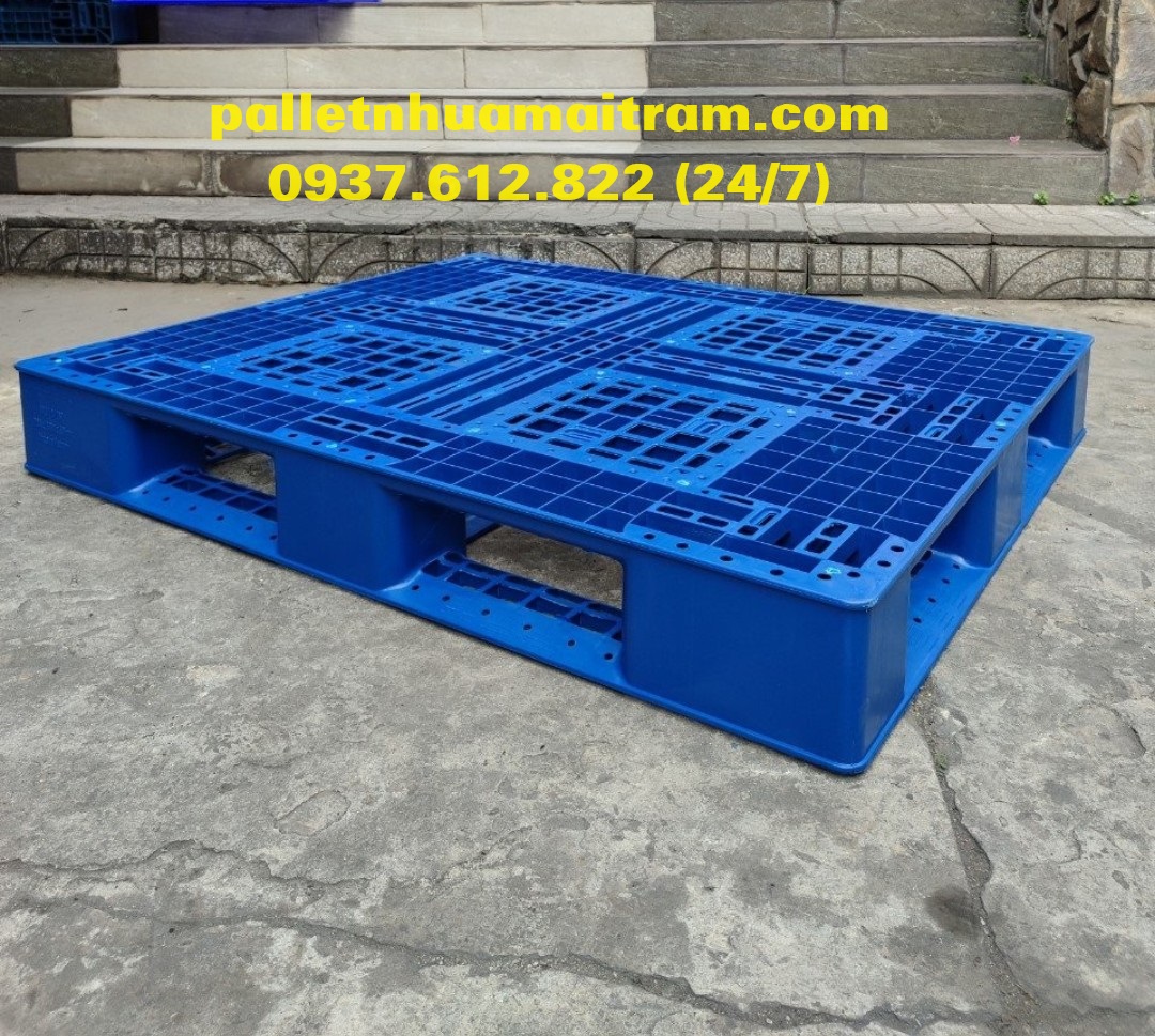 Pallet nhựa mới kích thước 1200x1000x150mm xanh tái sinh